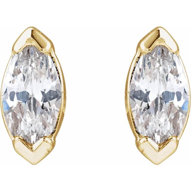 14K Yellow 1/6 CTW Lab-Grown Diamond Stud Earrings