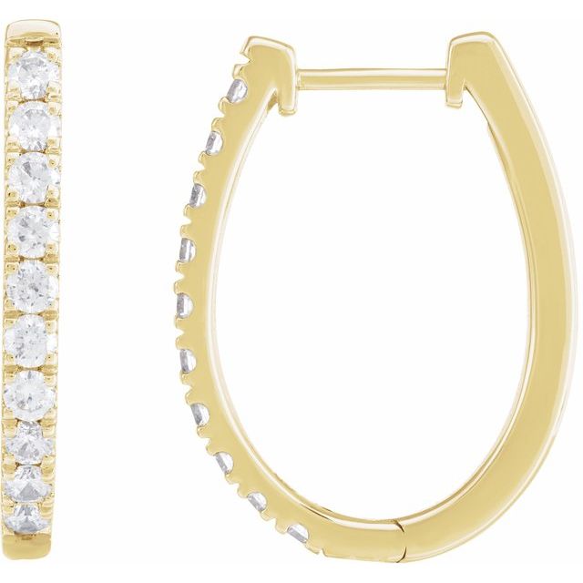 14K Yellow 9/10 CTW Lab-Grown Diamond Hoop Earrings
