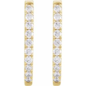 14K Yellow 9/10 CTW Lab-Grown Diamond Hoop Earrings