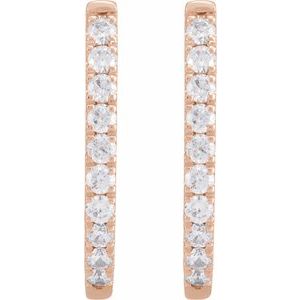 14K Rose 9/10 CTW Lab-Grown Diamond Hoop Earrings