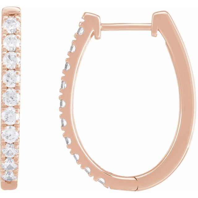 14K Rose 9/10 CTW Lab-Grown Diamond Hoop Earrings