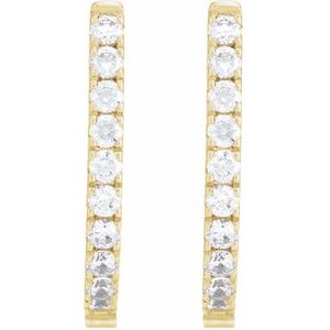 14K Yellow 1/2 CTW Lab-Grown Diamond Hoop Earrings