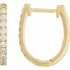 14K Yellow 1/3 CTW Lab-Grown Diamond Hoop Earrings