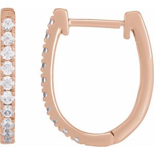 14K Rose 1/3 CTW Lab-Grown Diamond Hoop Earrings