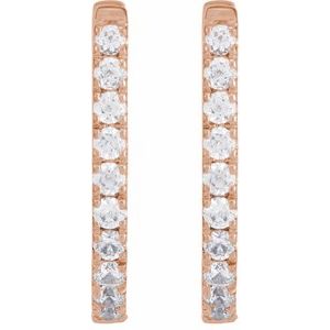 14K Rose 1/3 CTW Lab-Grown Diamond Hoop Earrings