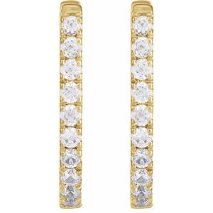 14K Yellow 1/3 CTW Lab-Grown Diamond Hoop Earrings