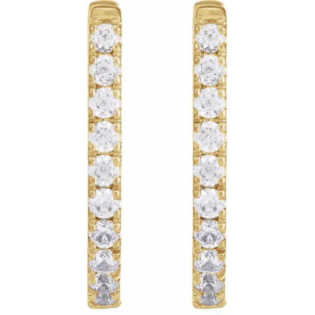 14K Yellow 1/3 CTW Lab-Grown Diamond Hoop Earrings