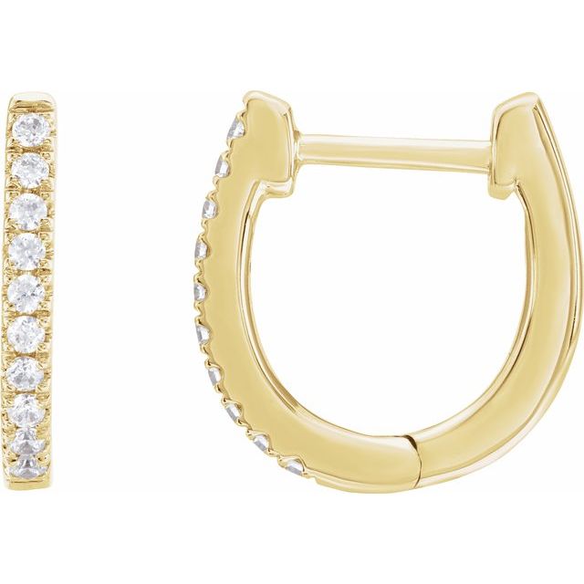 14K Yellow 1/6 CTW Lab-Grown Diamond Hoop Earrings