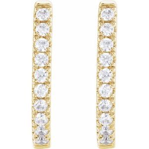 14K Yellow 1/6 CTW Lab-Grown Diamond Hoop Earrings