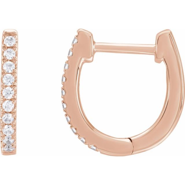 14K Rose 1/6 CTW Lab-Grown Diamond Hoop Earrings