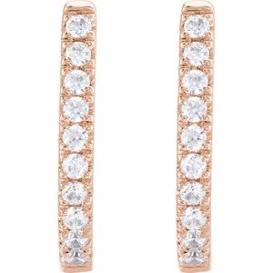 14K Rose 1/6 CTW Lab-Grown Diamond Hoop Earrings