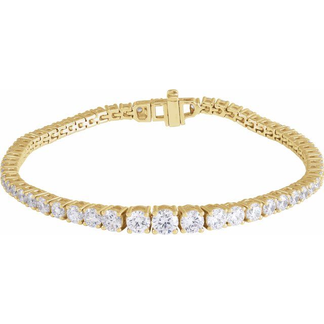 14K Yellow 6 CTW Lab-Grown Diamond Line 7" Bracelet