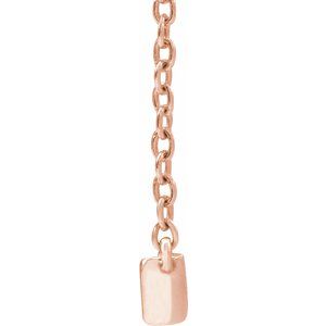 14K Rose 3/8 CTW Lab-Grown Diamond Bar 16-18" Necklace