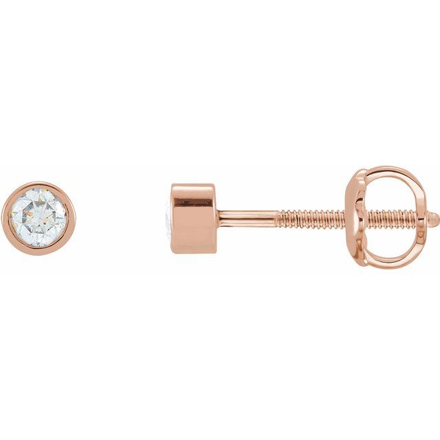 14K Rose 1/8 CTW Lab-Grown Diamond Micro Bezel-Set Earrings