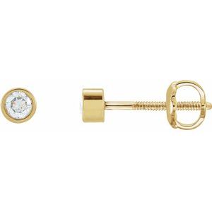 14K Yellow 1/8 CTW Lab-Grown Diamond Micro Bezel-Set Earrings