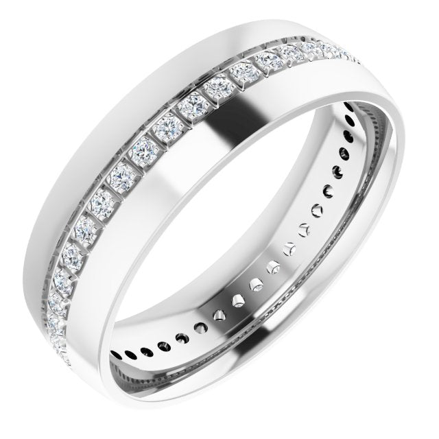 14K White 1/2 CTW Lab-Grown Diamond Band