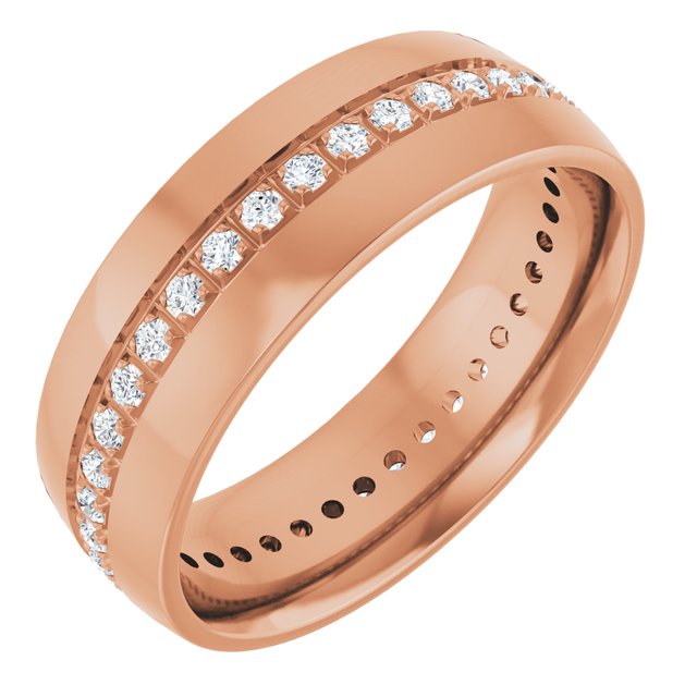 14K Rose 1/2 CTW Lab-Grown Diamond Band