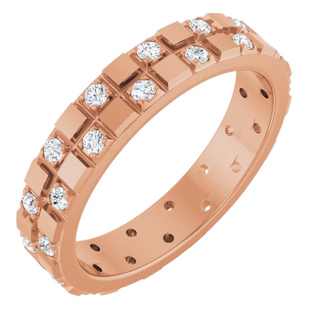 14K Rose 3/8 CTW Lab-Grown Diamond Band