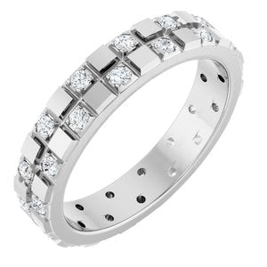 14K White 3/8 CTW Lab-Grown Diamond Band