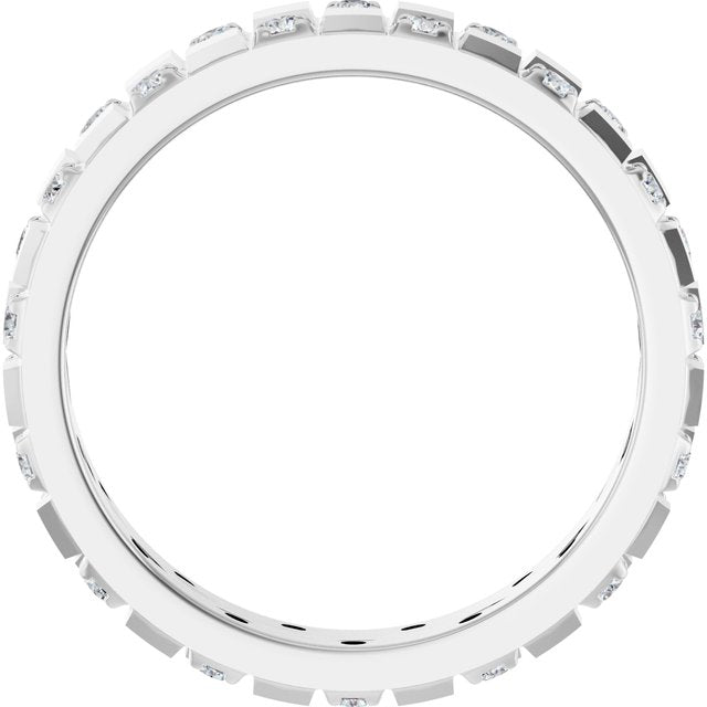 14K White 3/8 CTW Lab-Grown Diamond Band