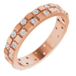14K Rose 3/8 CTW Natural Diamond Band