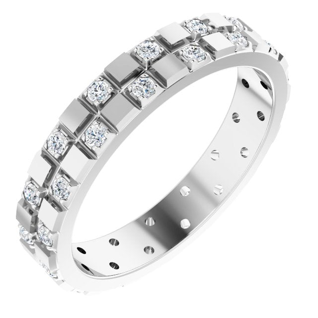 14K White 3/8 CTW Lab-Grown Diamond Band