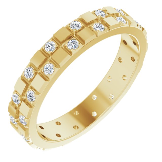 14K Yellow 3/8 CTW Natural Diamond Band