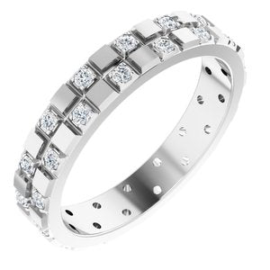 14K White 3/8 CTW Lab-Grown Diamond Band