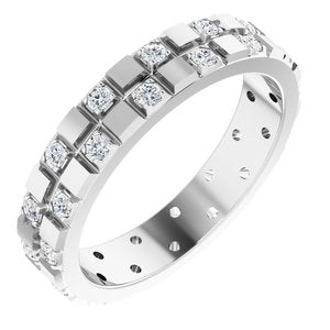 14K White 3/8 CTW Lab-Grown Diamond Band