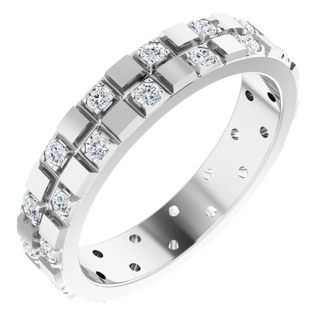 14K White 3/8 CTW Lab-Grown Diamond Band