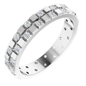 14K White 3/8 CTW Natural Diamond Band