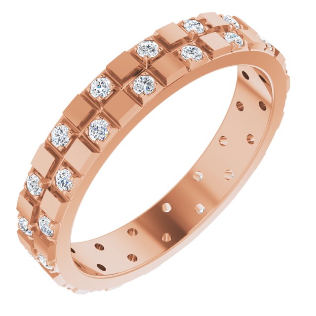 14K Rose 3/8 CTW Lab-Grown Diamond Band