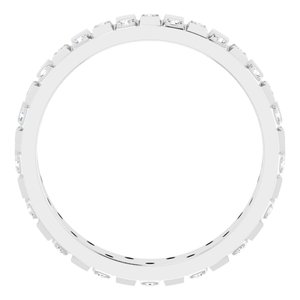14K White 3/8 CTW Natural Diamond Band
