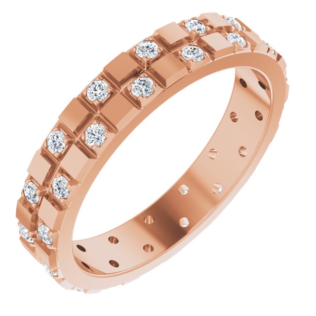 14K Rose 3/8 CTW Lab-Grown Diamond Band