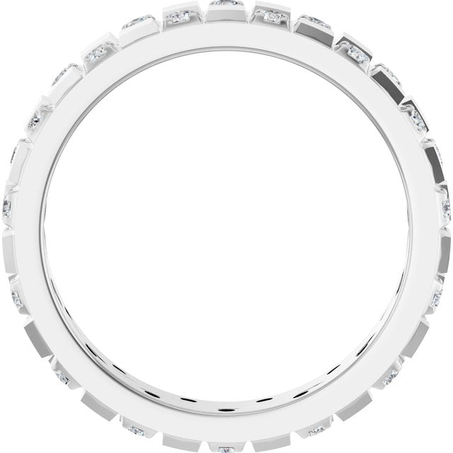 14K White 3/8 CTW Lab-Grown Diamond Band