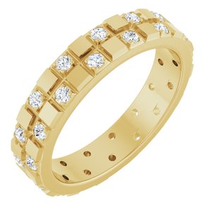 14K Yellow 3/8 CTW Natural Diamond Band