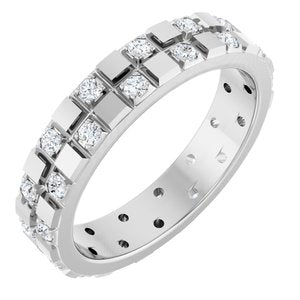 14K White 3/8 CTW Lab-Grown Diamond Band