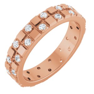 14K Rose 3/8 CTW Natural Diamond Band
