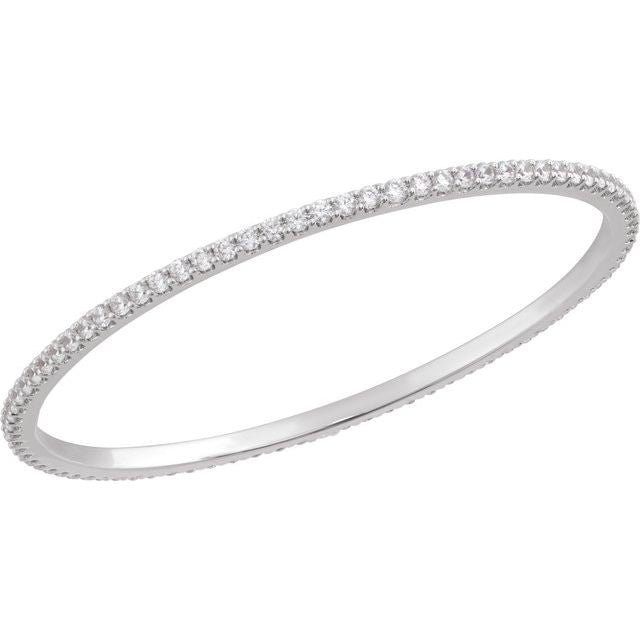 14K White 5 CTW Lab-Grown Diamond Stackable Bangle 8" Bracelet
