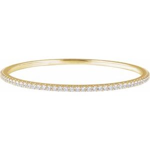 14K Yellow 5 CTW Lab-Grown Diamond Stackable Bangle 8" Bracelet