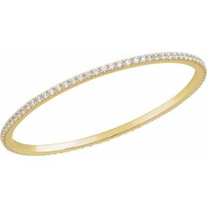 14K Yellow 5 CTW Lab-Grown Diamond Stackable Bangle 8" Bracelet