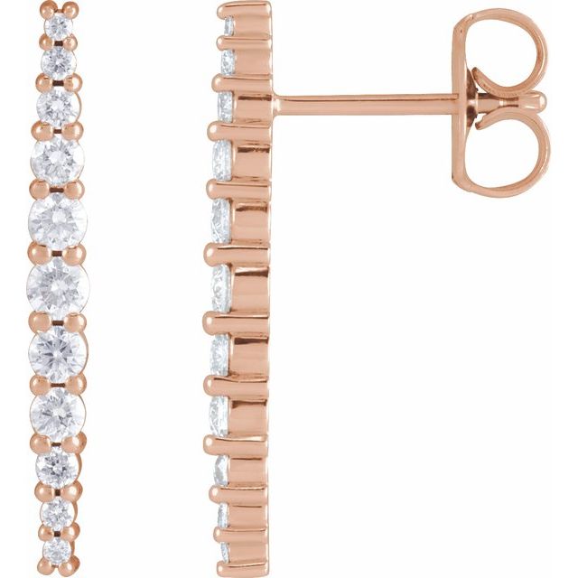 14K Rose 1/2 CTW Lab-Grown Diamond Earrings
