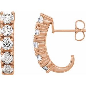 14K Rose 1 1/2 CTW Lab-Grown Diamond Hoop Earrings