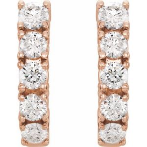 14K Rose 1 1/2 CTW Lab-Grown Diamond Hoop Earrings