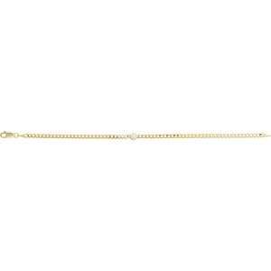 14K Yellow 1/4 CT Lab-Grown Diamond Link 7" Bracelet