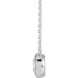 14K White 1 CTW Lab-Grown Diamond Adjustable 16-18" Necklace