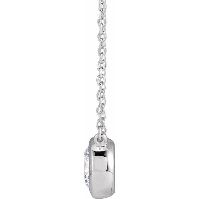 14K White 1 CTW Lab-Grown Diamond Adjustable 16-18" Necklace