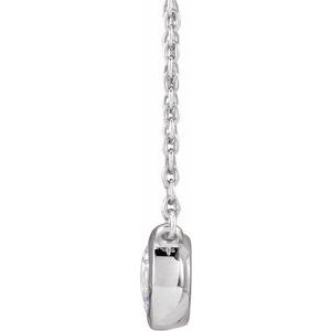 14K White 1/2 CTW Lab-Grown Diamond Adjustable 16-18" Necklace