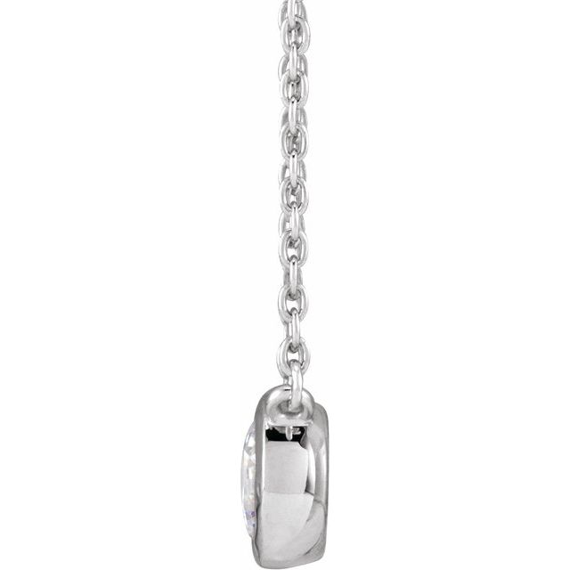 14K White 1/2 CTW Lab-Grown Diamond Adjustable 16-18" Necklace