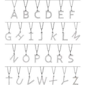 14K White 1/4 CTW Lab-Grown Diamond Initial R Pendant